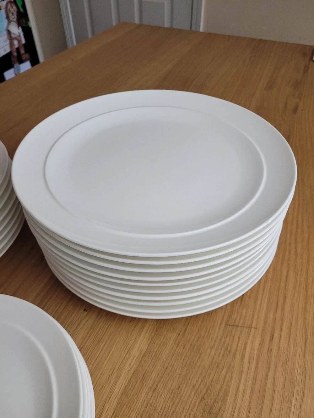 CRATE & BARREL Halo bone china dinner plates set